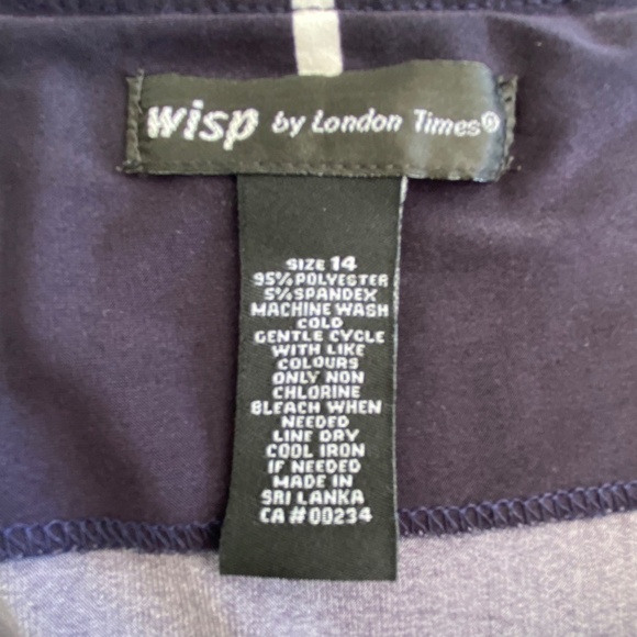 WISP by London Times navy blue shift dress with floral pattern size 14 - Picture 5 of 8